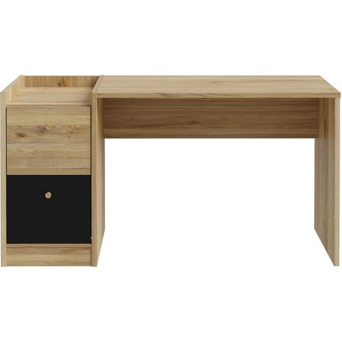 Bureau droit  COXIM - Chene / Noir - 139,6 x 74 x 59,8 cm