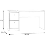 Bureau droit  COXIM - Chene / Noir - 139,6 x 74 x 59,8 cm