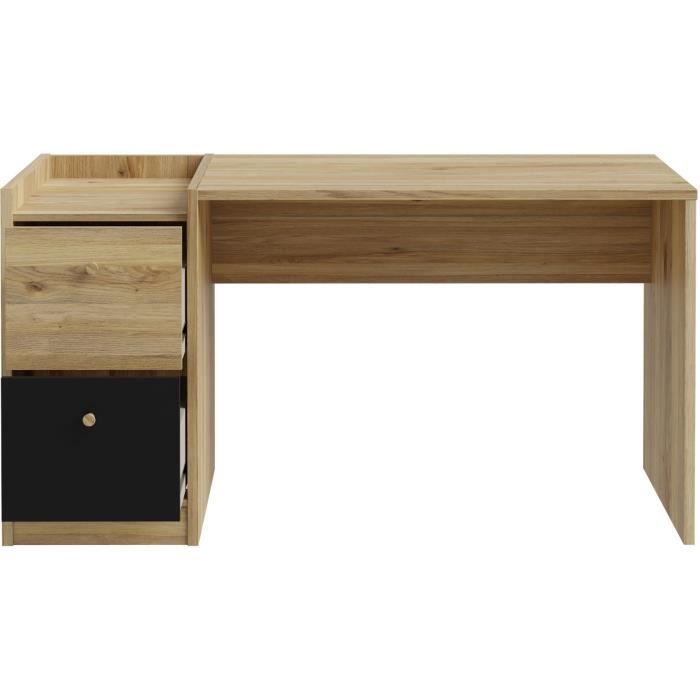 Bureau droit  COXIM - Chene / Noir - 139,6 x 74 x 59,8 cm