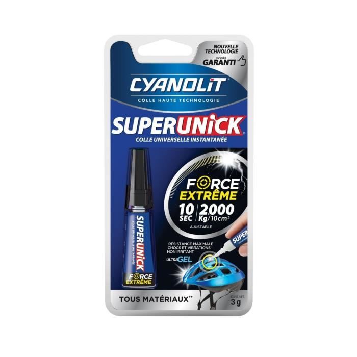 Colle réparatrice - CYANOLIT - Super unick instant plastic - 3 g - Ultra-rapide - Polyvalente
