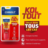 Colle de fixation et d'étanchéité - CYANOLIT - Blanc - Blister 50ml - Pratique pour petites réparations - Polyvalente et résistante