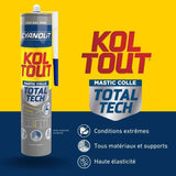 Colle de fixation et d'étanchéité - CYANOLIT - Total tech - Gris - Cartouche 290 ml - Multi-matériaux - Résistant et flexible