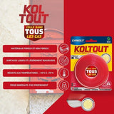 Ruban adhésif double face - CYANOLIT - Koltout ruban XL - 7,5 m x 19 mm - Haute adhérence - Discret et résistant