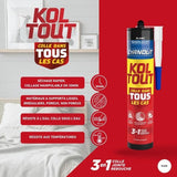 Colle de fixation et d'étanchéité - CYANOLIT - Blanc - Cartouche 290 ml - Polyvalente - Résistant et flexible