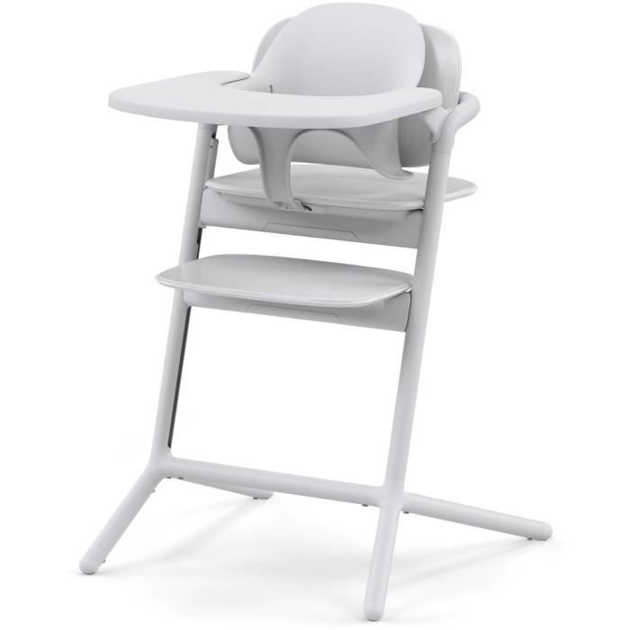 CYBEX - Chaise haute Èvolutive - Pack 3 en 1 -  LEMO 2 - Blanc - RÈglable en hauteur et en profondeur - Set bÈbÈ inclus