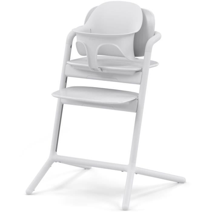 CYBEX - Chaise haute évolutive - Pack 3 en 1 -  LEMO 2 - Blanc - Réglable en hauteur et en profondeur - Set bébé inclus