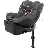 Siege auto Sirona G Cybex Gold - 61 a 105 cm - naissance jusqu'a 19 kg - 3 mois a 4 ans - Lava Grey (Plus)