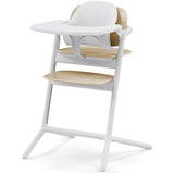 CYBEX - Chaise haute évolutive - Pack 3 en 1 -  LEMO 2 - Blanc/ Bois - Réglable en hauteur et en profondeur - Set bébé inclus