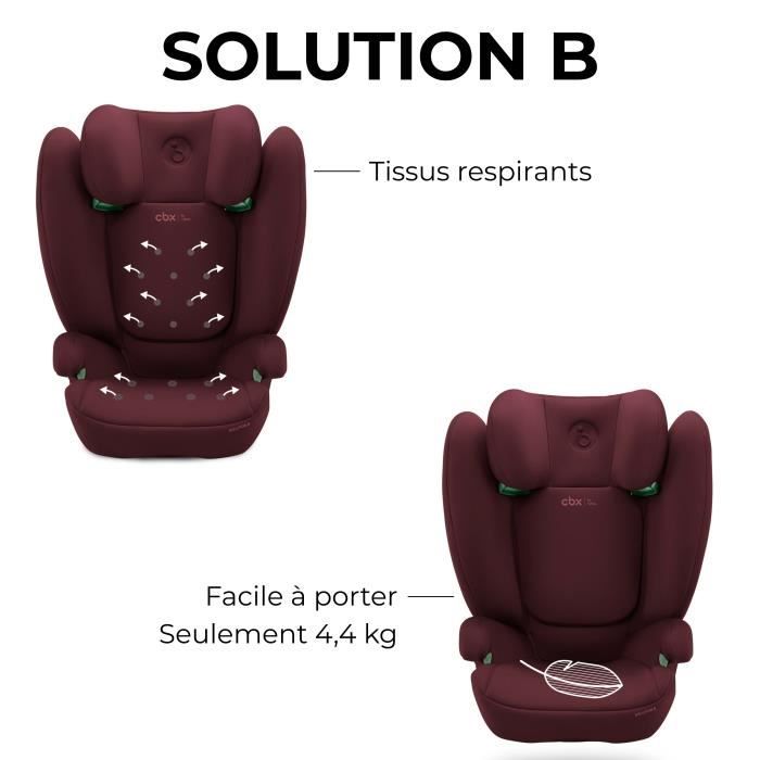 Siege auto Cbx by Cybex Solution B i-Fix 3 a 12 ans - 15 a 50 kg - 100 a 150 cm - Rouge