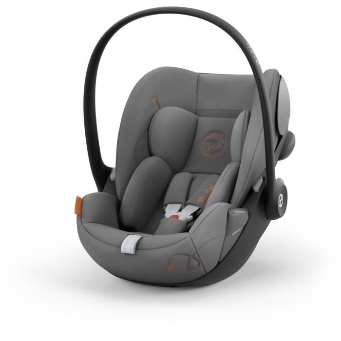 Coque Auto bébé Cloud G CYBEX i-Size - Inclinable - Tissu respirant - Homologation avion - Moon Black