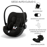 CYBEX Poussette trio EOS PLUS + Cloud G : poussette convertible + siege auto naissance allongeable+nacelle transformable en assise