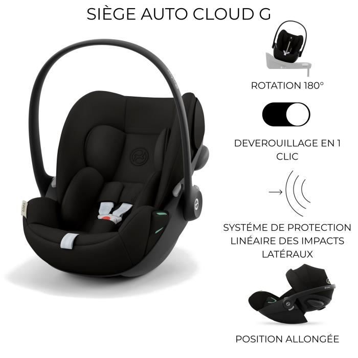 CYBEX Poussette trio EOS PLUS + Cloud G : poussette convertible + siege auto naissance allongeable+nacelle transformable en assise