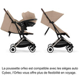 CYBEX - Poussette ultra compacte et confortable - ORFEO - 4 roues - Almond Beige