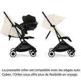 CYBEX - Poussette ultra compacte et confortable - ORFEO - 4 roues - Canvas White