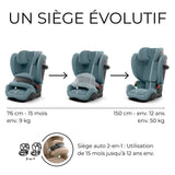 Siege auto Pallas G i-size Cybex Gold 76 a 150 cm - 9 a 50 kg - 15 mois a 12 ans - Stormy Blue Light Blue (Plus)
