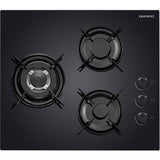 Plaque de cuisson a gaz - DAEWOO - 3 foyers - 60 cm - BH6GKR21BNL - Noir