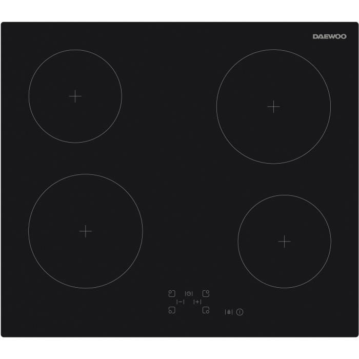 Plaque de cuisson vitrocéramique - DAEWOO - 4 foyers - 60 cm - BH6VTF27BNM - Noir