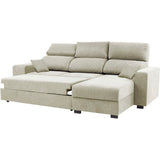 Canapé d'angle convertible réversible - 3 places - DANY - Tissu Sable - Coffre - 262 x 149 x 100 cm - CONFORTEAM