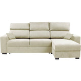 Canapé d'angle convertible réversible - 3 places - DANY - Tissu Sable - Coffre - 262 x 149 x 100 cm - CONFORTEAM
