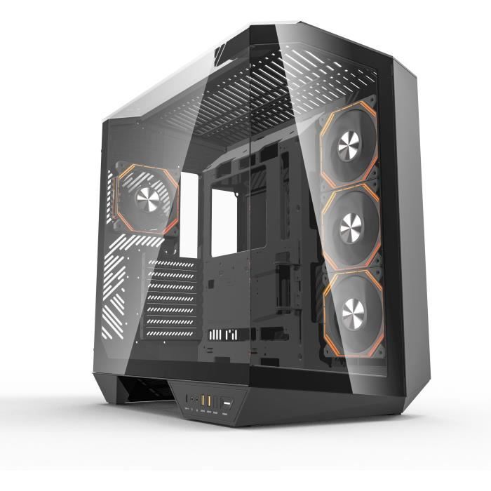 Boitier sans alimentation - DARKFLASH DY470 - Cube - Format ATX - Noir