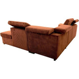 Canapé d'angle convertible réversible - 5 places - DAYTONA - Tissu Velours Terracotta - Coffre de rangement - L260 x H94 x P216 cm