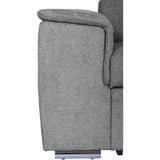 Canapé d'angle convertible réversible - 5 places - DAYTONA - Tissu Silver - Coffre - 260 x 216 x 94 cm
