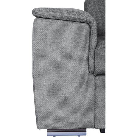 Canapé d'angle convertible réversible - 5 places - DAYTONA - Tissu Silver - Coffre - 260 x 216 x 94 cm