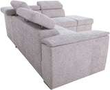 Canapé d'angle convertible réversible - 5 places - DAYTONA - Tissu Beige - Coffre - 260 x 216 x 94 cm