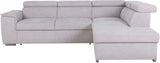 Canapé d'angle convertible réversible - 5 places - DAYTONA - Tissu Beige - Coffre - 260 x 216 x 94 cm