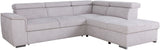 Canapé d'angle convertible réversible - 5 places - DAYTONA - Tissu Beige - Coffre - 260 x 216 x 94 cm
