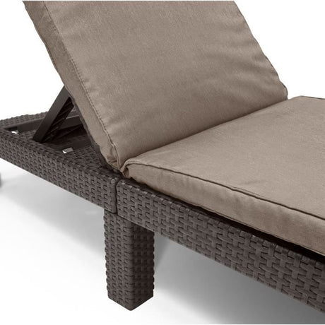 Allibert by KETER - Daytona - bain de soleil - résine imitation rotin tressé - marron - dossier réglable