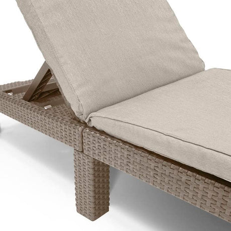 Bain de soleil - Allibert by KETER - DAYTONA - en résine imitation rotin tressé - coussin - dossier réglable - cappuccino