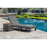 Bain de soleil - Allibert by KETER  DAYTONA  en résine imitation rotin tressé  coussin  dossier réglable - gris graphite