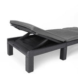 Bain de soleil - Allibert by KETER – DAYTONA – en résine imitation rotin tressé – coussin – dossier réglable - gris graphite
