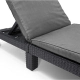 Bain de soleil - Allibert by KETER – DAYTONA – en résine imitation rotin tressé – coussin – dossier réglable - gris graphite
