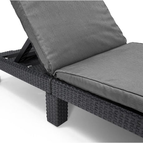 Bain de soleil - Allibert by KETER – DAYTONA – en résine imitation rotin tressé – coussin – dossier réglable - gris graphite