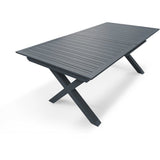 Table de jardin - Gris anthracite - Aluminium - 10 places - 180/240 x 100 cm - Floride
