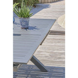 Table de jardin - Gris anthracite - Aluminium - 10 places - 180/240 x 100 cm - Floride