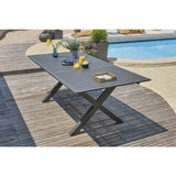 Table de jardin - Gris anthracite - Aluminium - 10 places - 180/240 x 100 cm - Floride