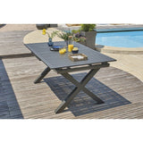 Table de jardin - Gris anthracite - Aluminium - 10 places - 180/240 x 100 cm - Floride