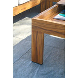 Salon de jardin d'angle - Marron - Aluminium effet bois - 5 places - Majorque