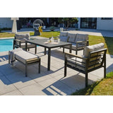 Ensemble repas de jardin CAYENNE 7 places en aluminium - GRIS ANTHRACITE