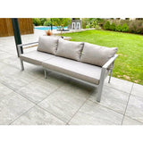 Ensemble repas de jardin - Gris - Aluminium - 9 places - Antalya