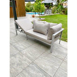 Ensemble repas de jardin - Gris - Aluminium - 9 places - Antalya