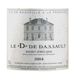 Le D de Dassault 2004 Saint Emilion - Vin rouge de Bordeaux
