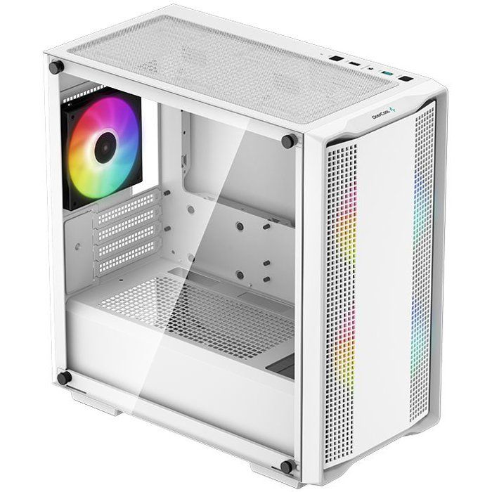 Boitier PC - DEEPCOOL - R-CC360-WHAPM3-G-1 - CC360 ARGB - Mini tour - Format Micro-ATX - 3 ventilateurs ARGB - Blanc
