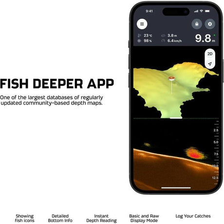 Sondeur lançable - DEEPER - CHIRP+ 4 - GPS - IA - 3 faisceaux CHIRP - portée 120 m