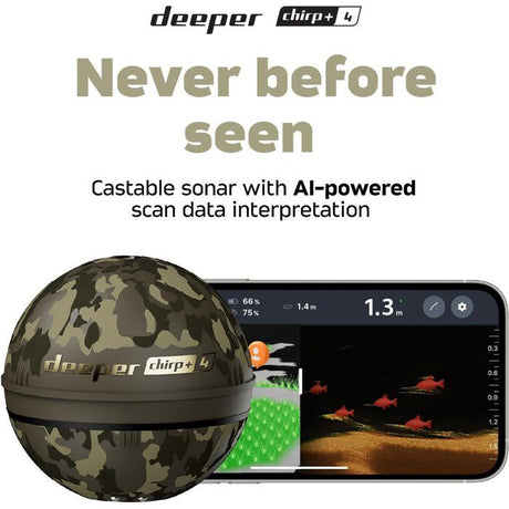 Sondeur lançable - DEEPER - CHIRP+ 4 - GPS - IA - 3 faisceaux CHIRP - portée 120 m