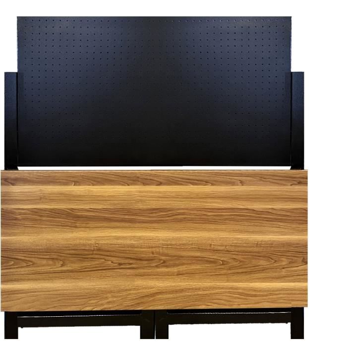 Etabli pliable en acier et bois DEFPRO - Charge maximale d'outillage 50 kg