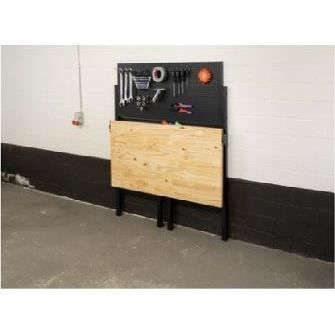 Etabli pliable en acier et bois DEFPRO - Charge maximale d'outillage 50 kg